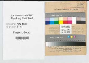 Entnazifizierung Georg Froesch , geb. 27.09.1908 (Kaufmann)