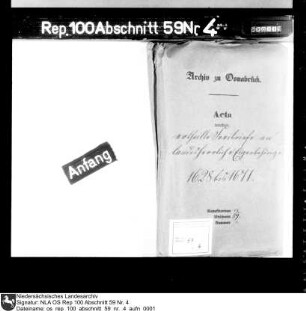 Bescheinigungen über Freibriefe für landesherrliche Eigenbehörige