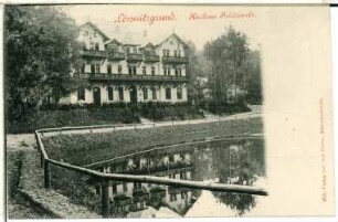 Friedewalde. Kurhaus Friedewald mit Teich