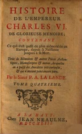 Histoire de l'empereur Charles VI., 4