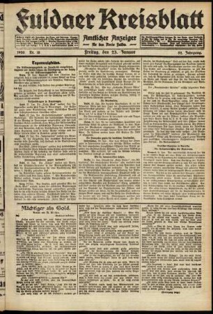 Ausgabe vom Freitag, den 23. Januar 1920.