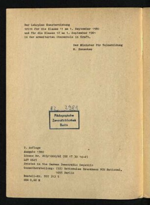 Der Lehrplan Kunsterziehung ...