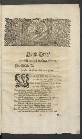 Send-Brief an die schmertzlich betrübten Eltern ... : Altorf den 31. Octobr. Anno 1714.