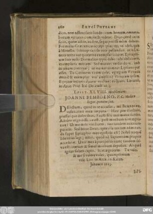 Epist. XLVIII. Mechliniam. Ioanni Bembdeno, V. C. Medico Regio, penitus suo.