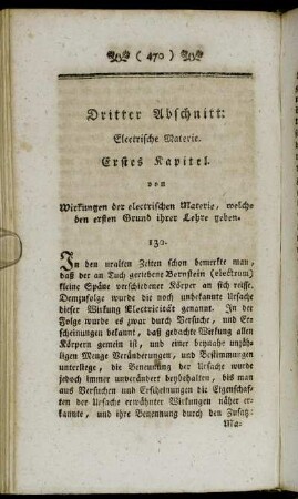 Dritter Abschnitt: Electrische Materie.