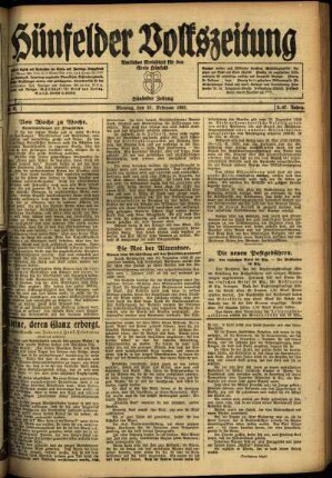 Ausgabe vom Montag, den 21. Februar 1921.