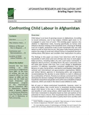 Confronting child labour in Afghanistan