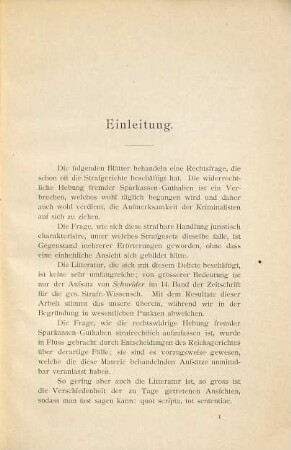 Die widerrechtliche Hebung fremder Sparkassen-Guthaben