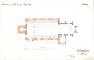 Klumpp, Karl F. A.; Bayerdilling; Pfarrkirche, Erweiterung - Grundriss
