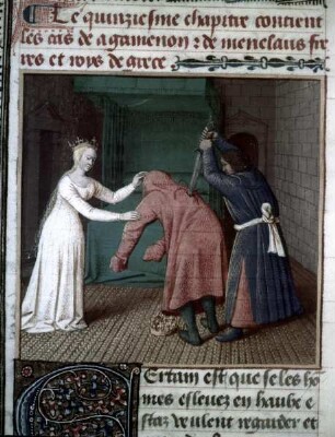 Des cas des nobles hommes et femmes — Tod von Agamemnon, Folio 36verso