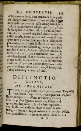 Distinctio Octava. De Trochiscis.