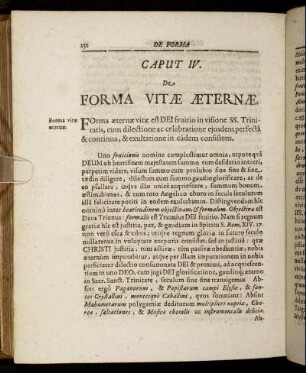 Caput IV. De Forma Vitæ Æternæ.