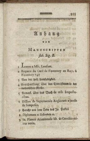 Anhang von Manuscripten.