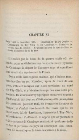 Chapitre XI. Juin 1866 à decembre 1866. - Insurrection de Pu-Combó ...