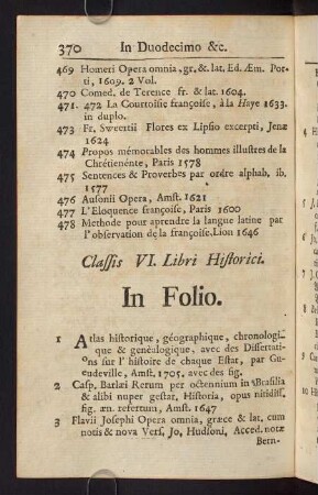 370-382, Classis VI. Libri Historici