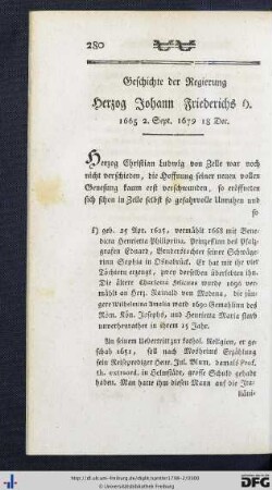 Geschichte der Regierung Herzog Johann Friederichs von 1665 bis 1679.