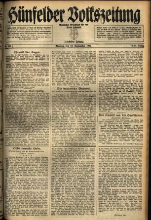 Ausgabe vom Montag, den 19. September 1921.