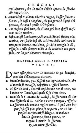 Oracoli Della S. Cecilia Valeri.