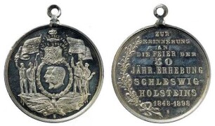 Schleswig-Holstein: Tragbare Medaille auf die Jubelfeier der Erhebung Schleswig-Holsteins