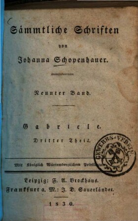 Sämmtliche Schriften, 9. Gabriele ; Theil 3