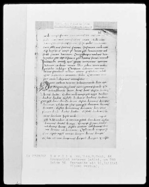 Sammelhandschrift grammatischer Lehrtexte, Grammatici veteres latini — Initiale D (oceo verbum), Folio 36 recto