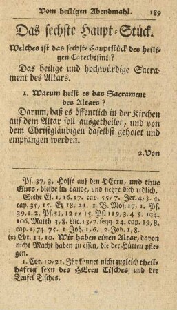 Das sechste Haupt-Stück. Vom heiligen Abendmahl