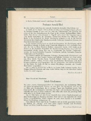 Nachruf: Jakob Röschmann