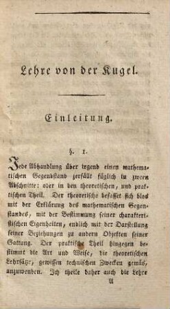 Theorie der Sphäre