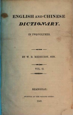 English and Chinese dictionary : in two volumes. 2