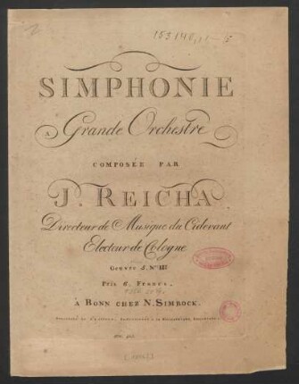 Simphonie A Grande Orchestre Oeuvre 5. No.: III