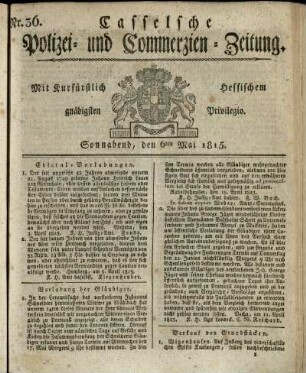 Nr. 36, Sonnabend, den 6ten Mai 1815