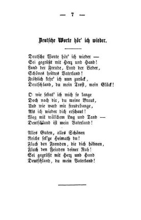 Deutsche Worte hör' ich wieder