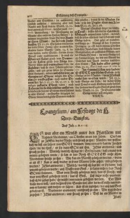Evangelium/ am Festtage der H. Drey-Einigkeit. ...