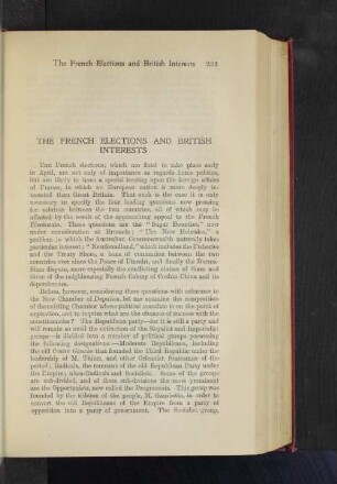The French Elections and British Interests.
