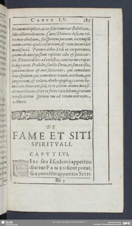 De Fame Et Siti Spirituali. Caput LVI.