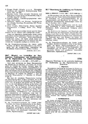 Neuordnung der Ausbildung von Fachschulpraktikanten : [Amtliche Erlasse] ; [Amtlicher Teil]