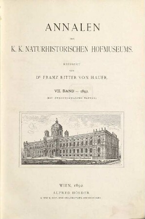 Annalen des Naturhistorischen Hofmuseums. 7. 1892