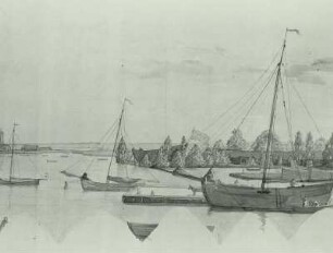 Schiffe auf der Peene bei Wolgast