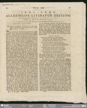 Jenaische allgemeine Literatur-Zeitung, Nr. 220, vom 19.09.1807, Jena