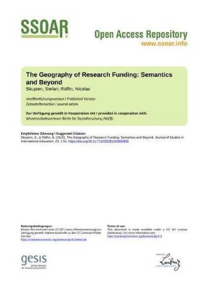 The Geography of Research Funding: Semantics and Beyond