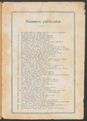 Números publicados