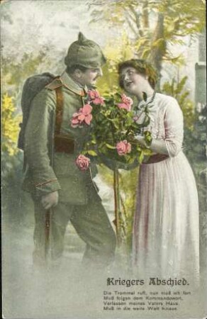 Kriegers Abschied. - Die Trommel ruft, [...]