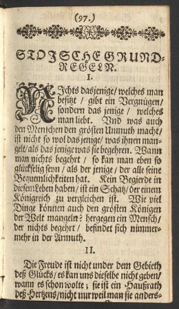 Stoische Grundregeln.