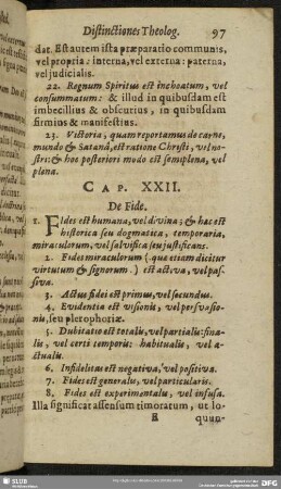 Cap. XXII. De Fide