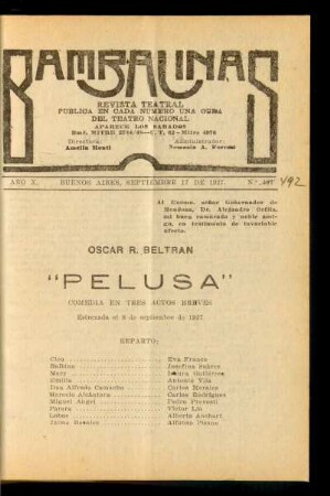 Pelusa : comedia en tres actos breves