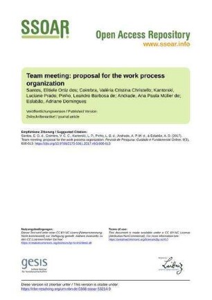 Team meeting: proposal for the work process organization