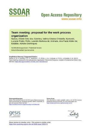 Team meeting: proposal for the work process organization