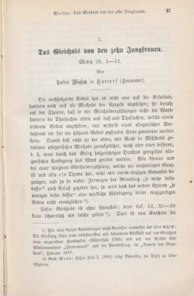 37-62 Das Gleichnis von den zehn Jungfrauen : Matth. 25, 1-12