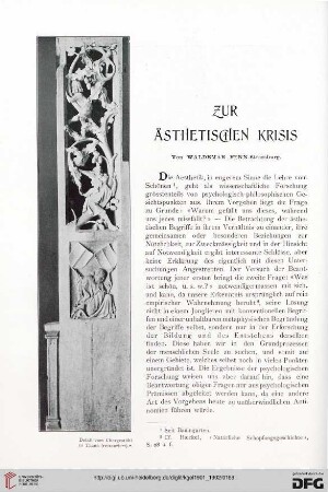 Zur ästhetischen Krisis