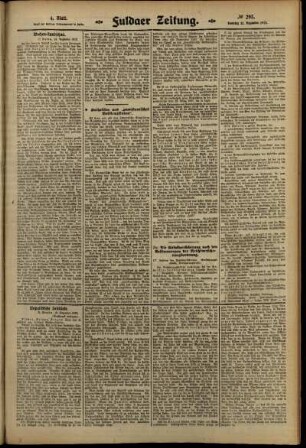 Vierte Ausgabe vom Samstag, den 21. Dezember 1912.